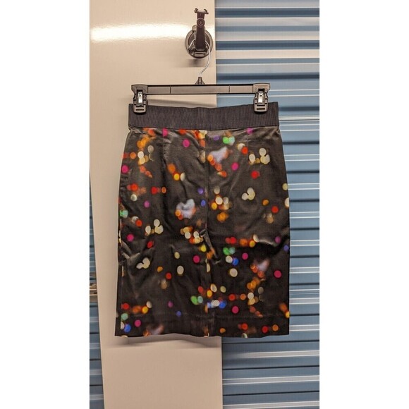 Milly Faded Lights Print Exposed‎ Back Zip Pencil Skirt Size 4 - Picture 1 of 9